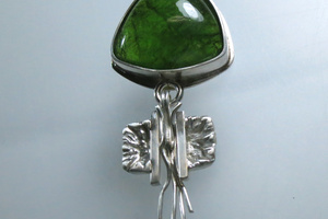 Green tourmaline "Squid" pendant.  