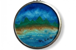 Mini Masterpiece Framed Watercolor Necklace - Kauai
